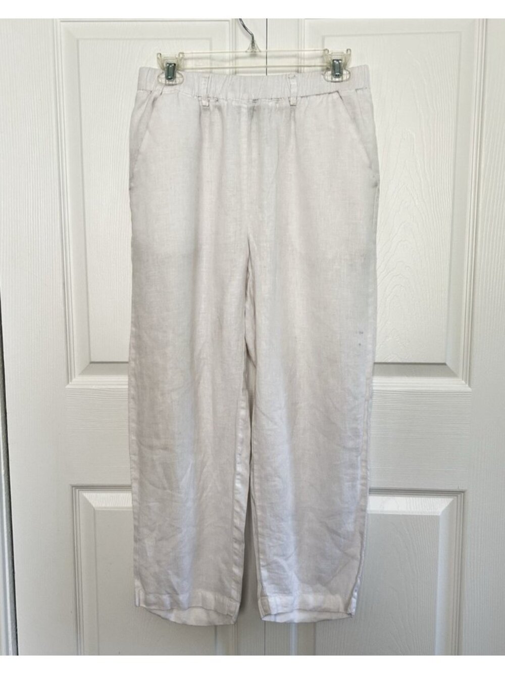 Quince Women’s 100% European Linen Pull On Crop Pants White Size S - Picture 10 of 16